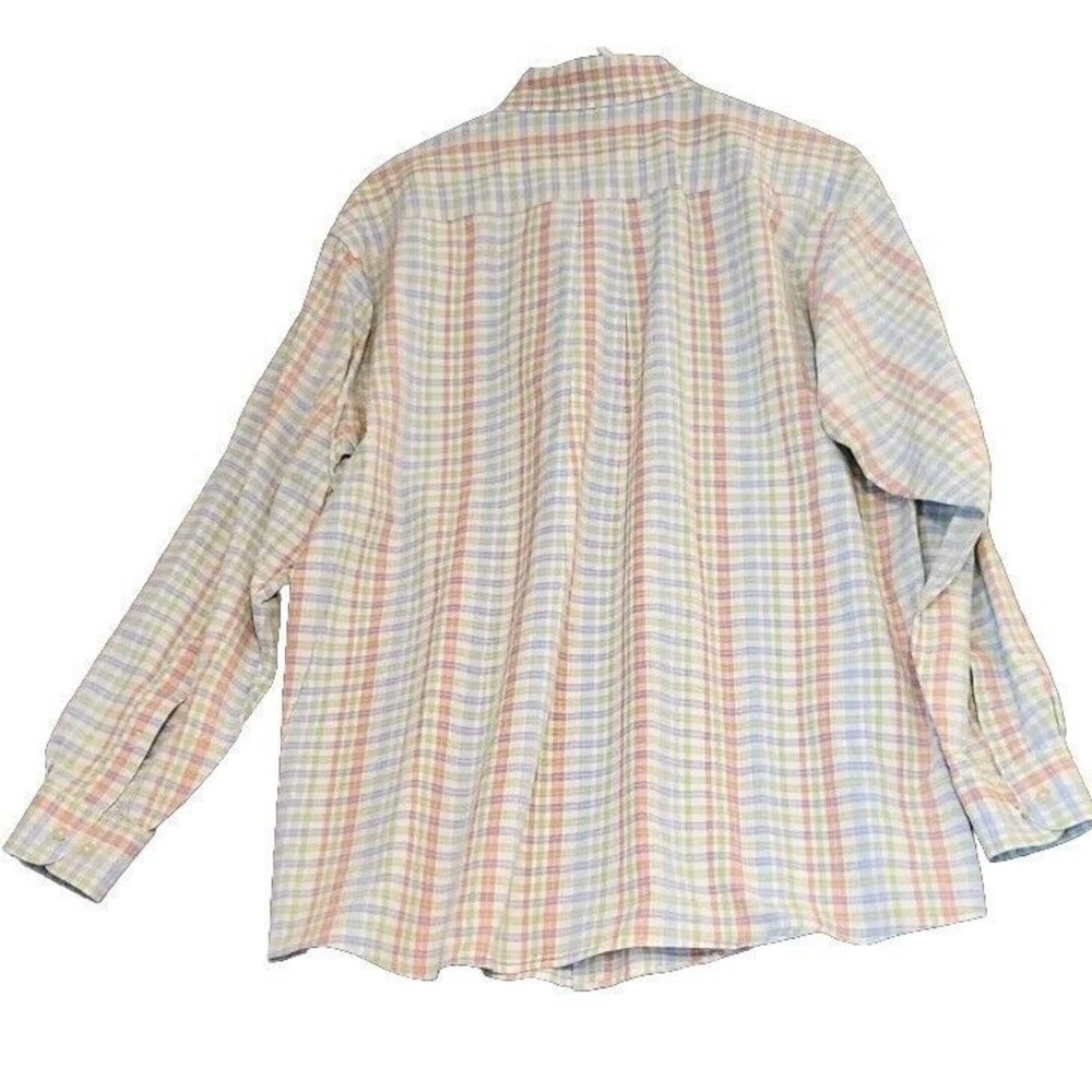 Talbots Mens Dress‎ Shirt Sz L Long Sleeve Button Up Blue Red Green Plaid - Picture 2 of 9